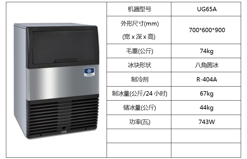 萬利多柜臺式制冰機UG65A