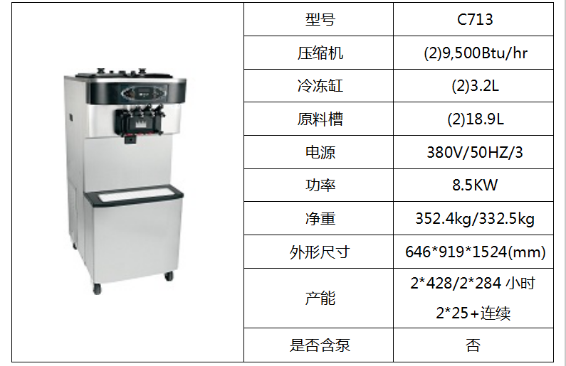 泰而勒 C713軟式冰淇淋機（雙缸）