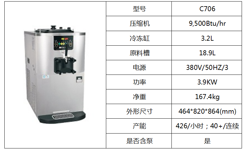 泰而勒 C706軟式冰淇淋機（單缸）